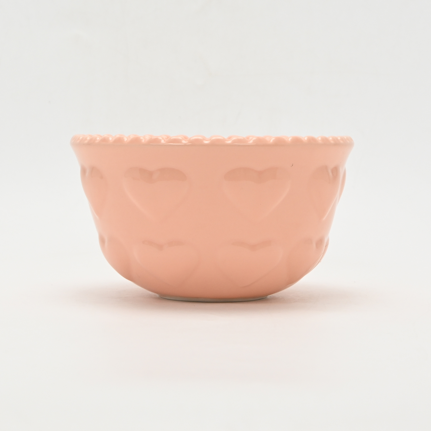 Heart Embossed Bowl-cream pink