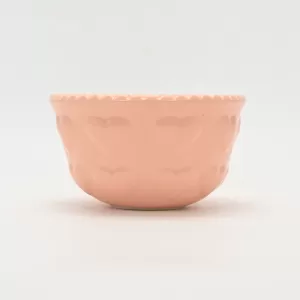 Heart Embossed Bowl-cream pink