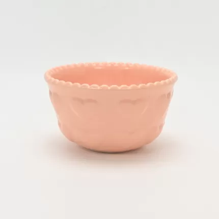 Heart Embossed Bowl-cream pink