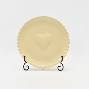 Heart Embossed Plate-cream yellow