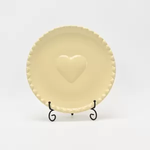 Heart Embossed Plate-cream yellow