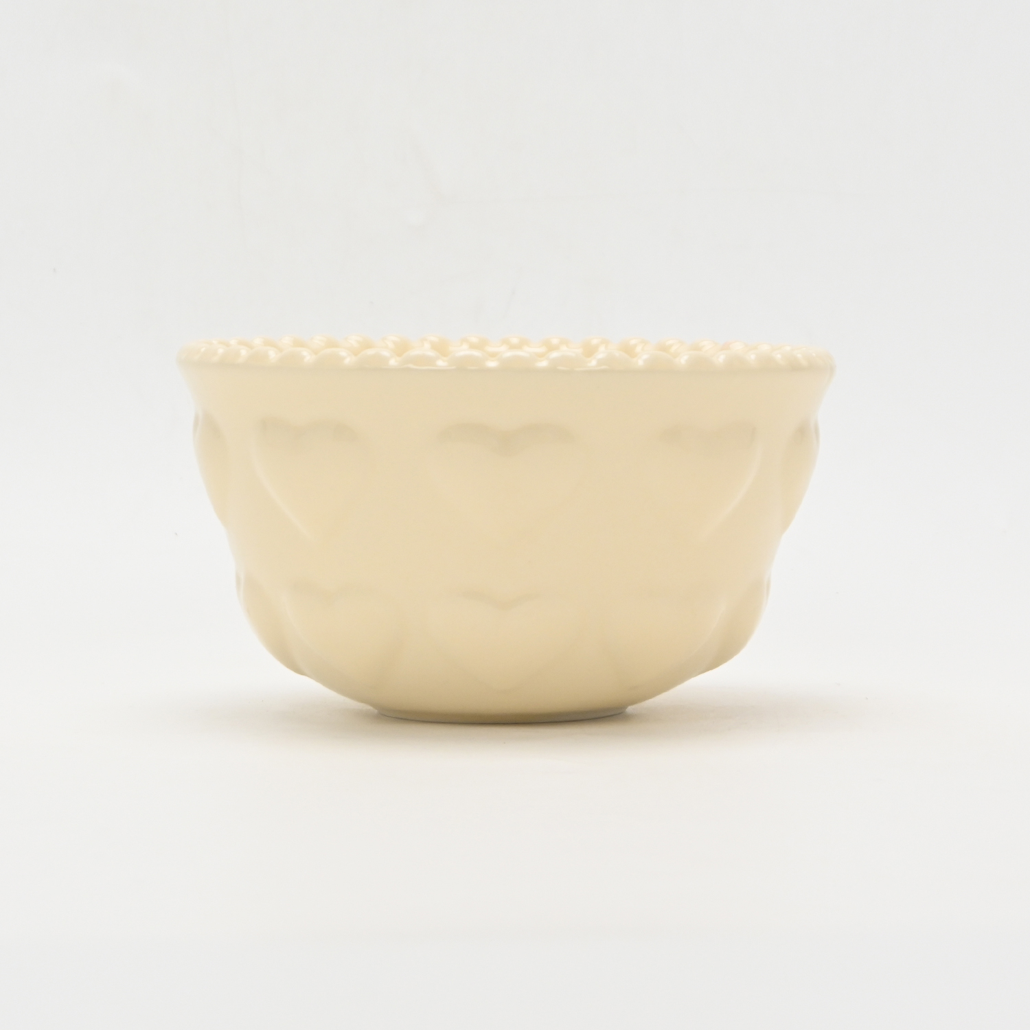 Heart Embossed Bowl-cream yellow