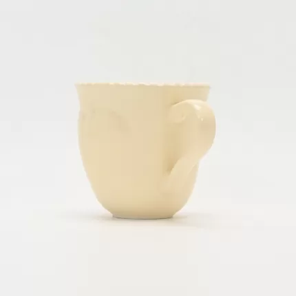 Heart Embossed Mug-cream yellow