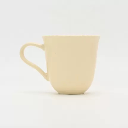 Heart Embossed Mug-cream yellow