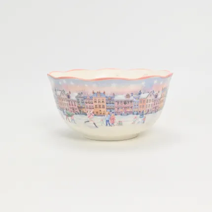 Pastel Christmas Village Bowl
