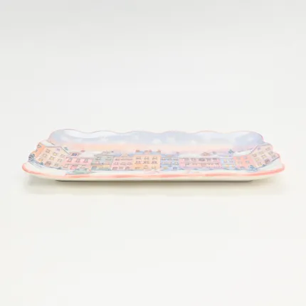 Pastel Christmas Village Plate